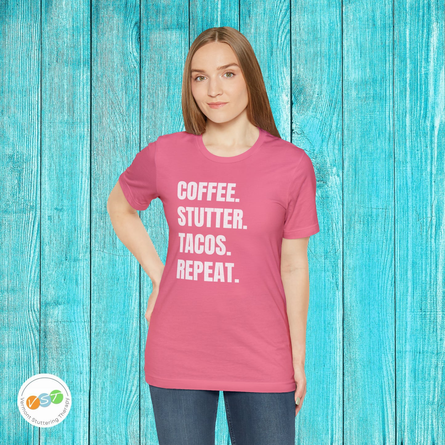 Coffee. Stutter. Tacos. Repeat. T-shirt