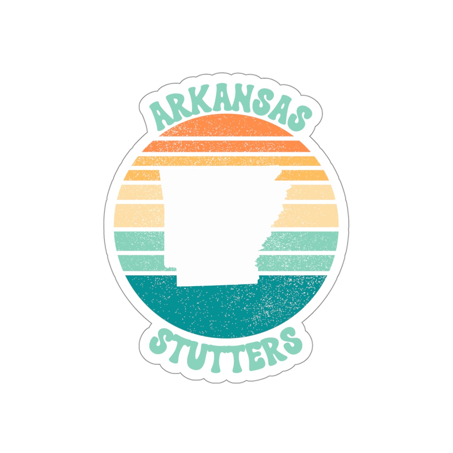 Arkansas Stutters Retro Sun Sticker, 3", 4", 5" or 6"