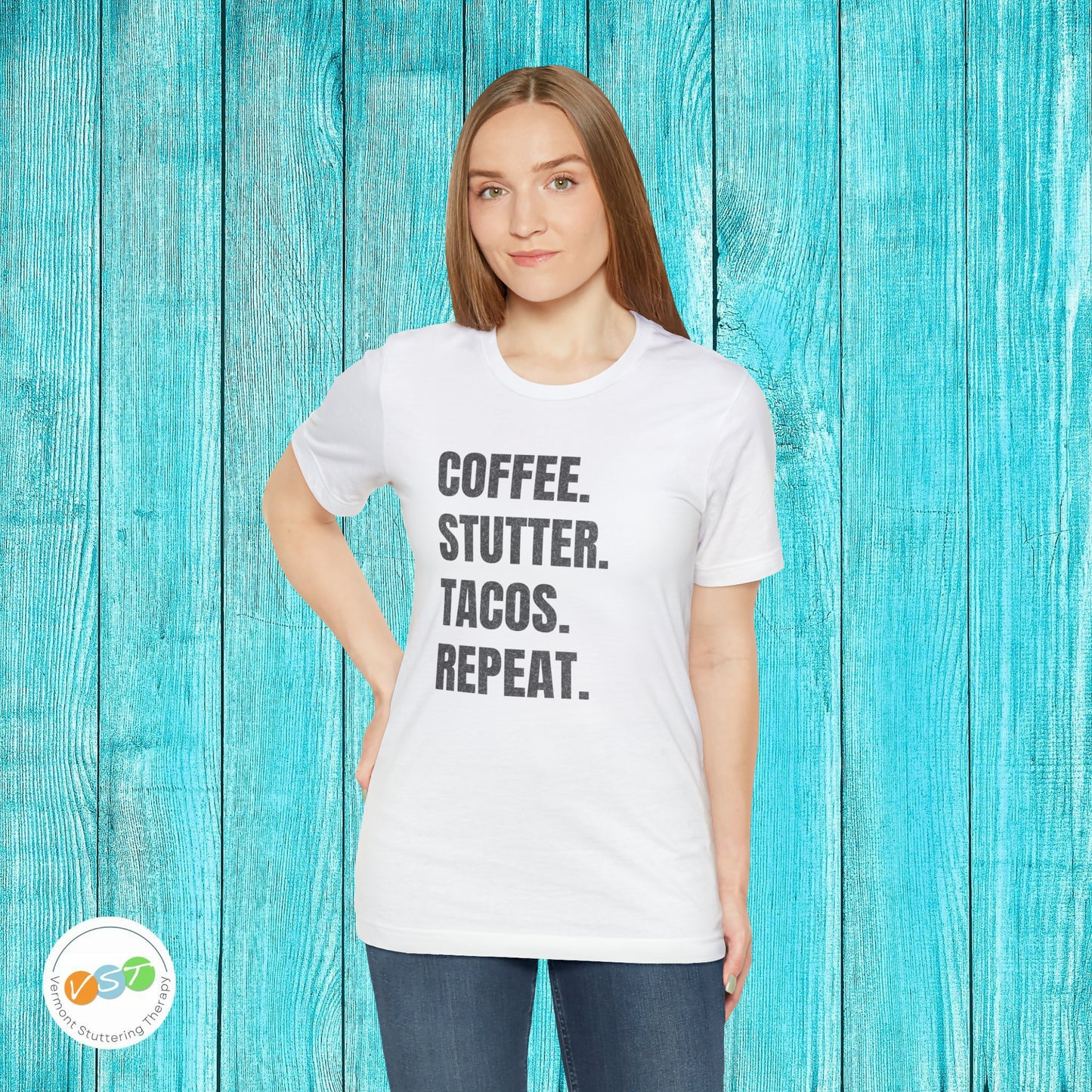 Coffee. Stutter. Tacos. Repeat. T-shirt