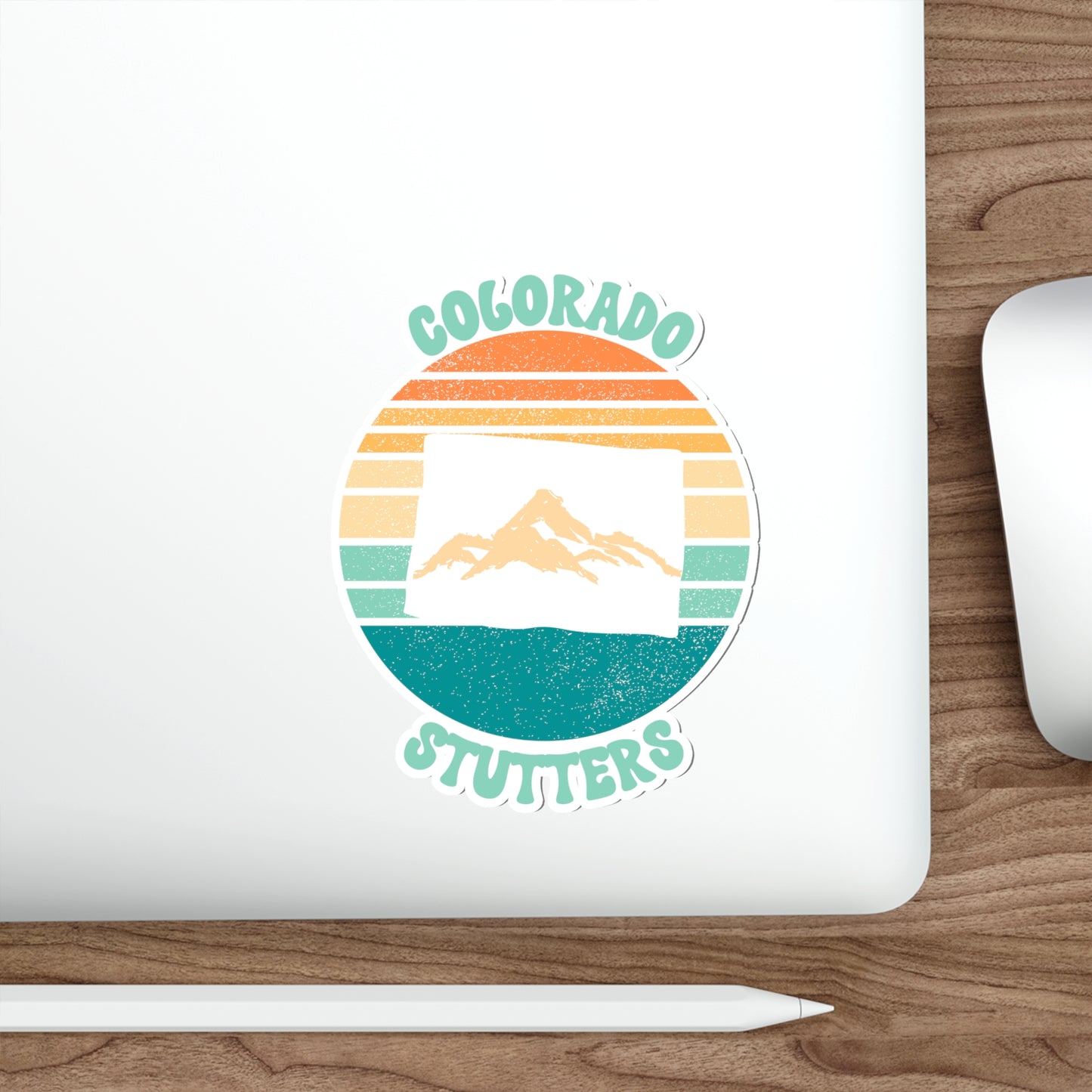 Colorado Stutters Retro Sun Sticker, 3", 4", 5" or 6"