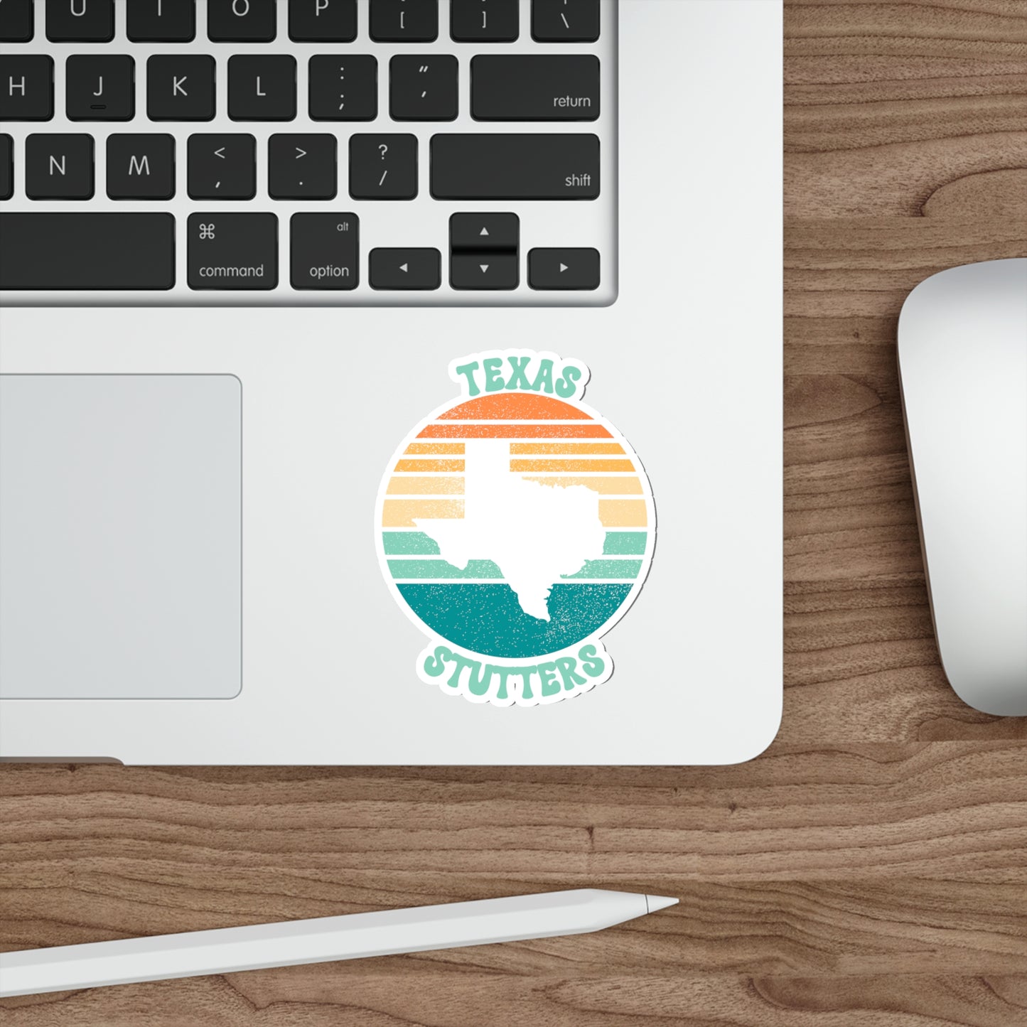 Texas Stutters Retro Sun Sticker, 3", 4", 5" or 6"