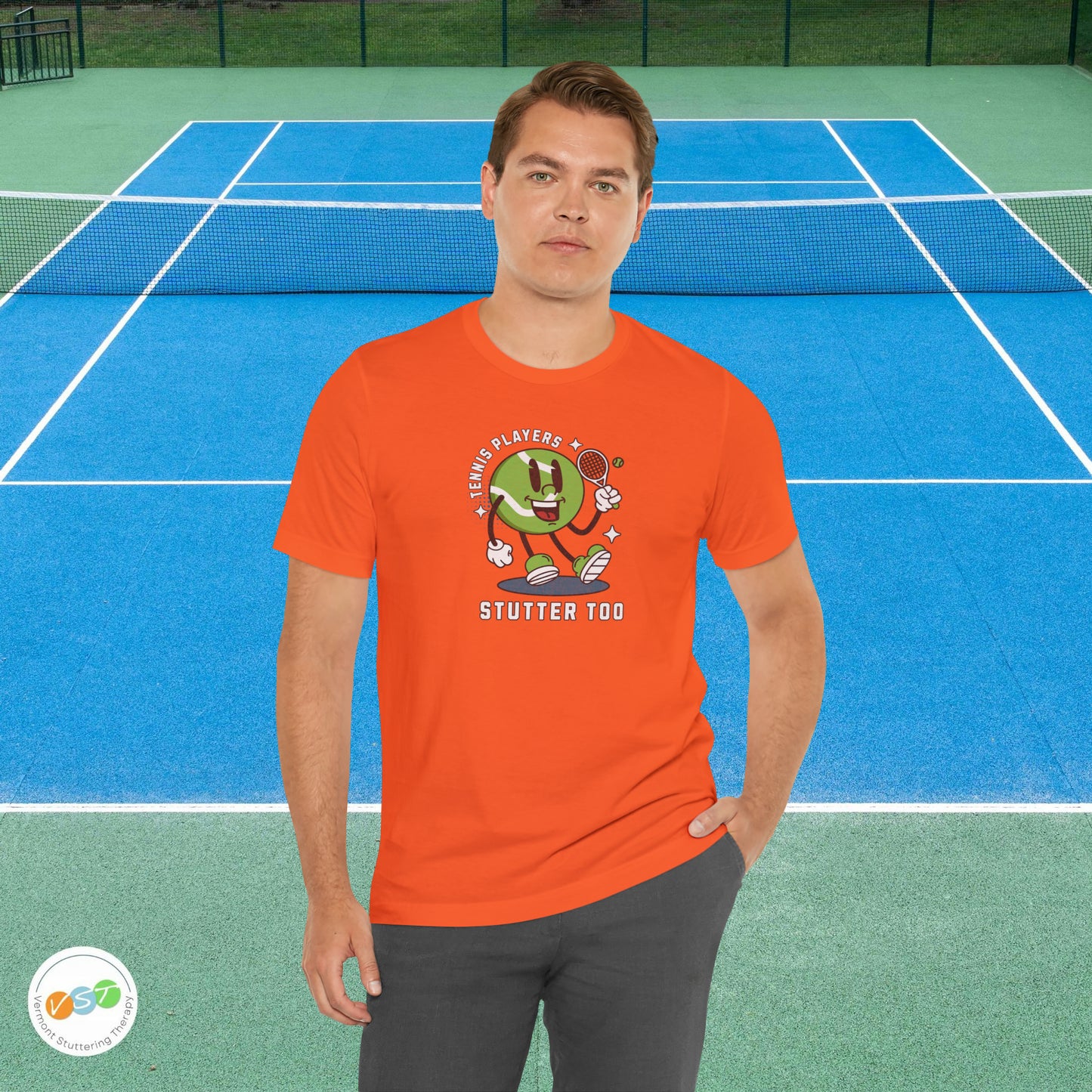 Tennis Players Stutter Too Retro Tennis T-shirt