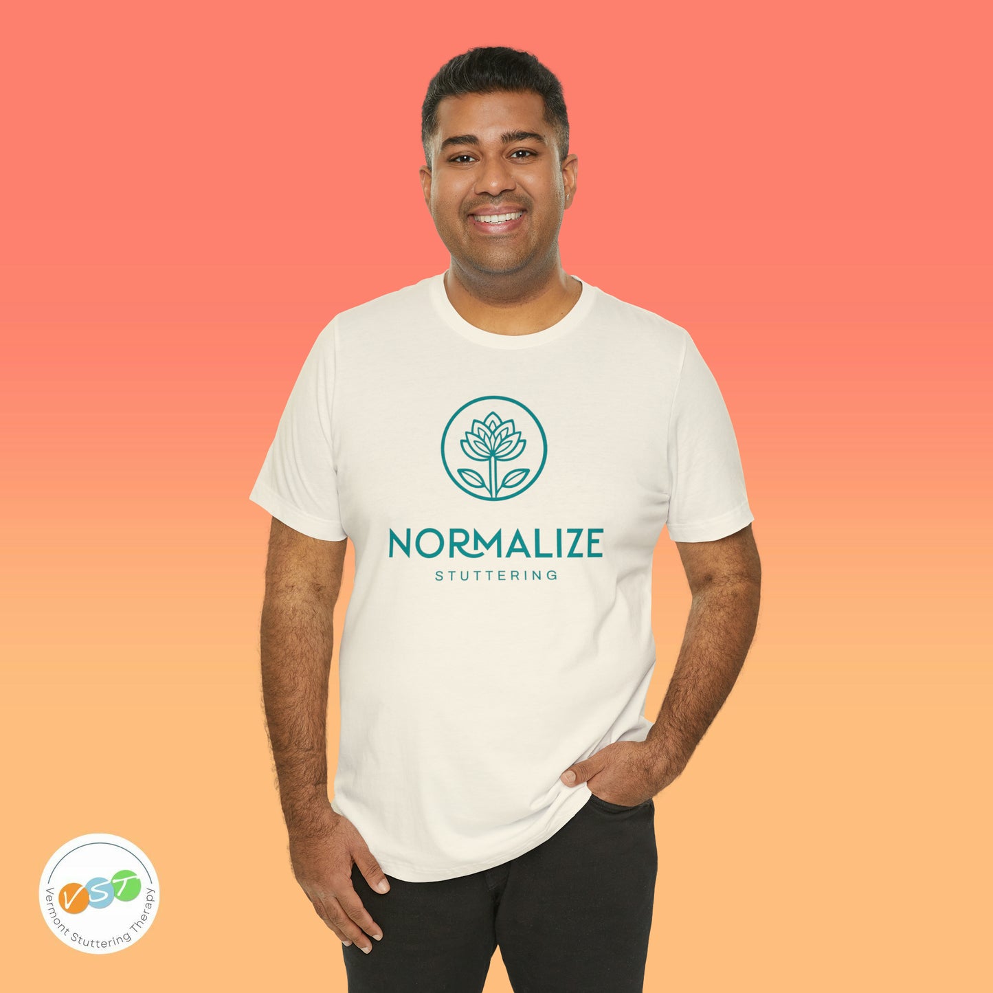 Normalize Stuttering Minimalist Floral Stuttering Shirt