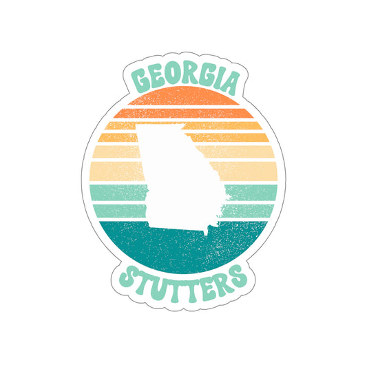 Georgia Stutters Retro Sun Sticker, 3", 4", 5" or 6"