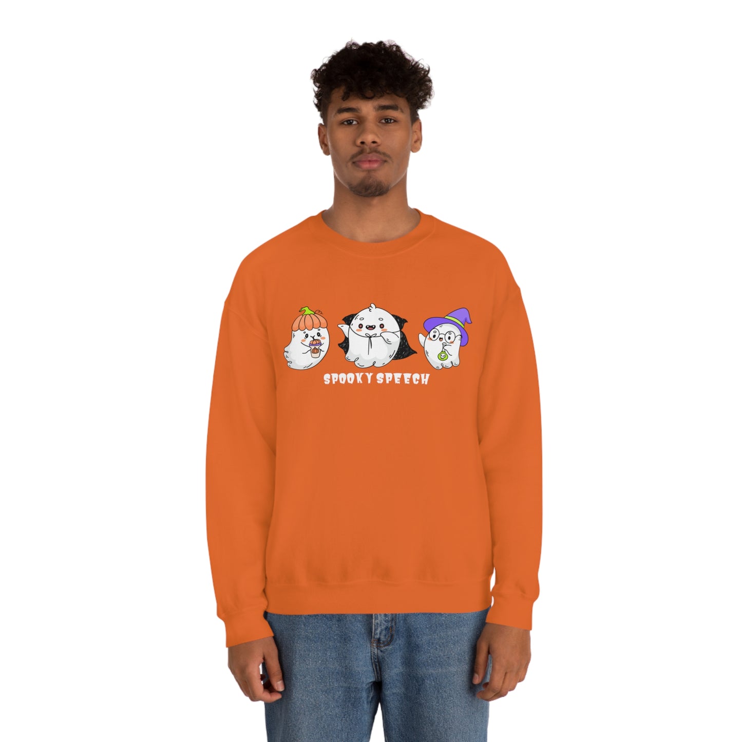 Spooky Speech Cute Ghosts Halloween Sweatshirt for SLP or SLPA