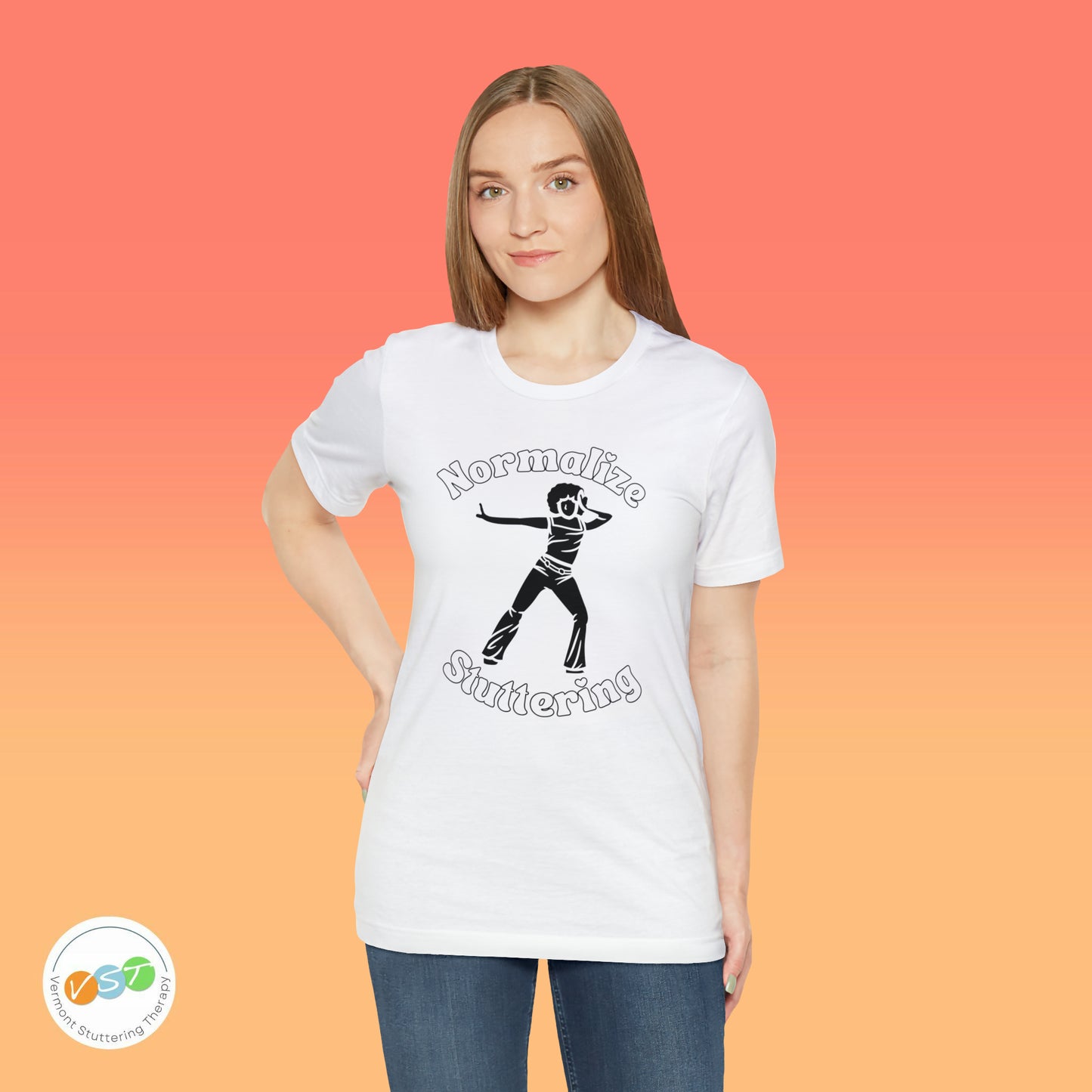 Disco Normalize Stuttering 70s Black and White Tshirt