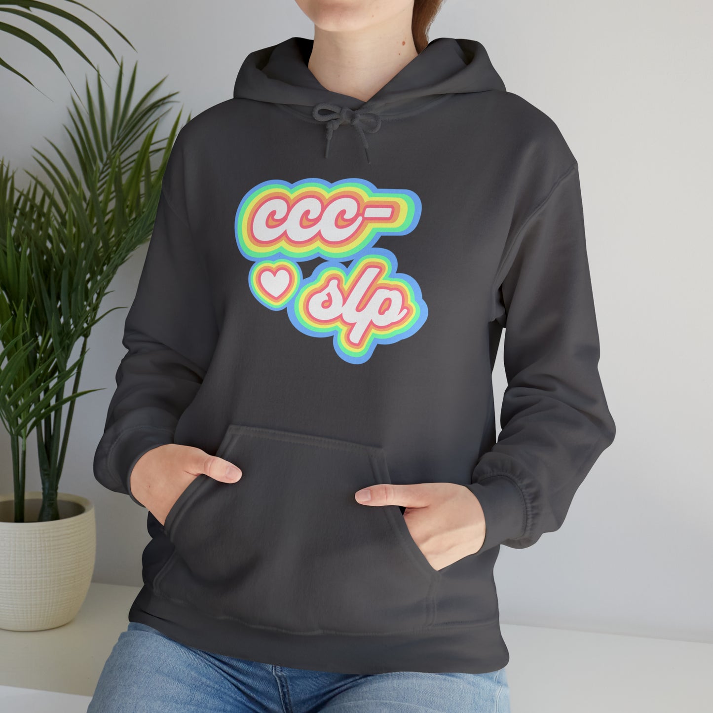 CCC-SLP Pastel Retro Unisex Hooded Sweatshirt for Speech Pathologist