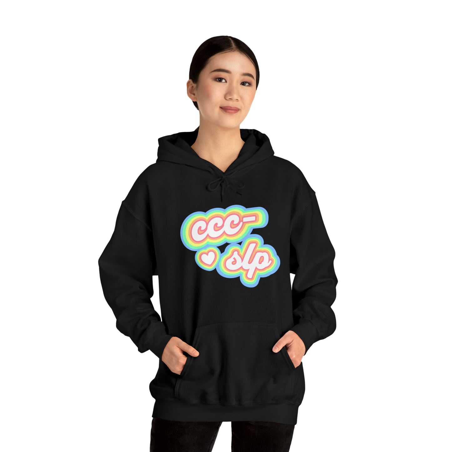 CCC-SLP Pastel Retro Unisex Hooded Sweatshirt for Speech Pathologist