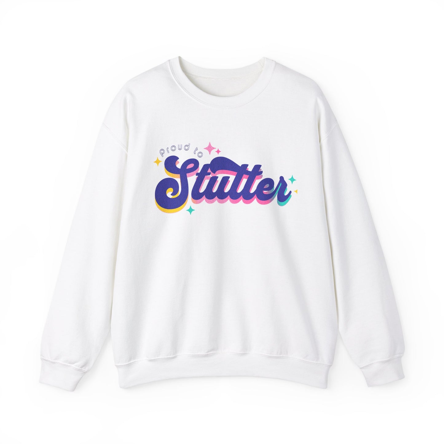 Proud to Stutter Sweatshirt Retro, Team Stuttering Heavy Blend Crewneck Sweatshirt, Gift for Person Who Stutters, Stuttering Awareness Shirt