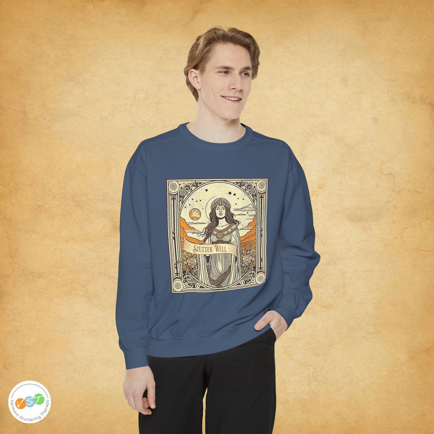 Celestial Tarot Comfort Colors Unisex Stuttering Sweatshirt