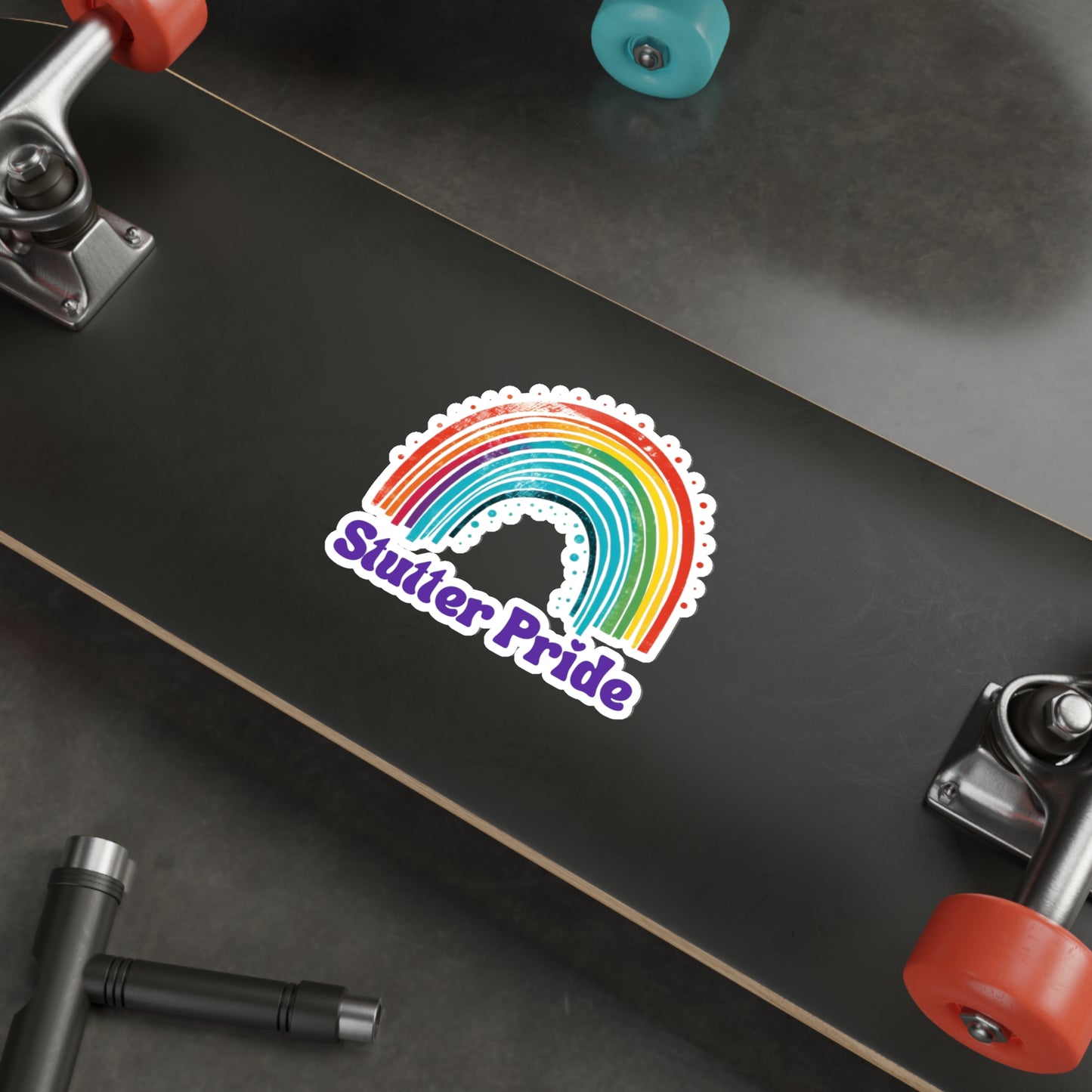 Stutter Pride Rainbow Die-Cut Vinyl Matte Sticker