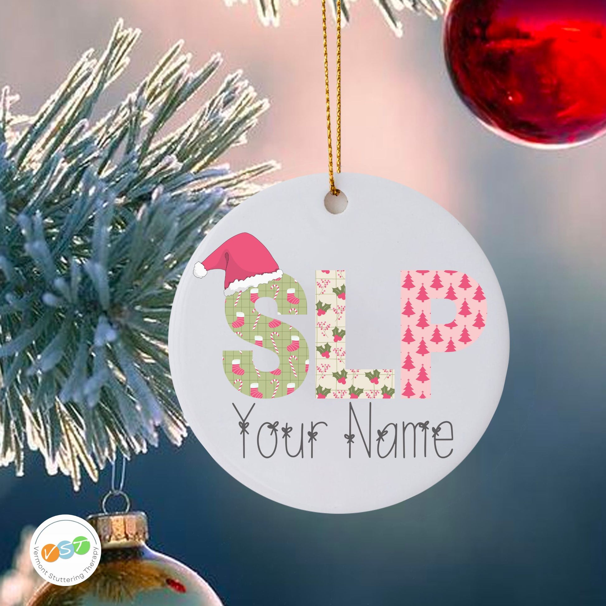 Custom Name SLP Christmas Ornament Gift