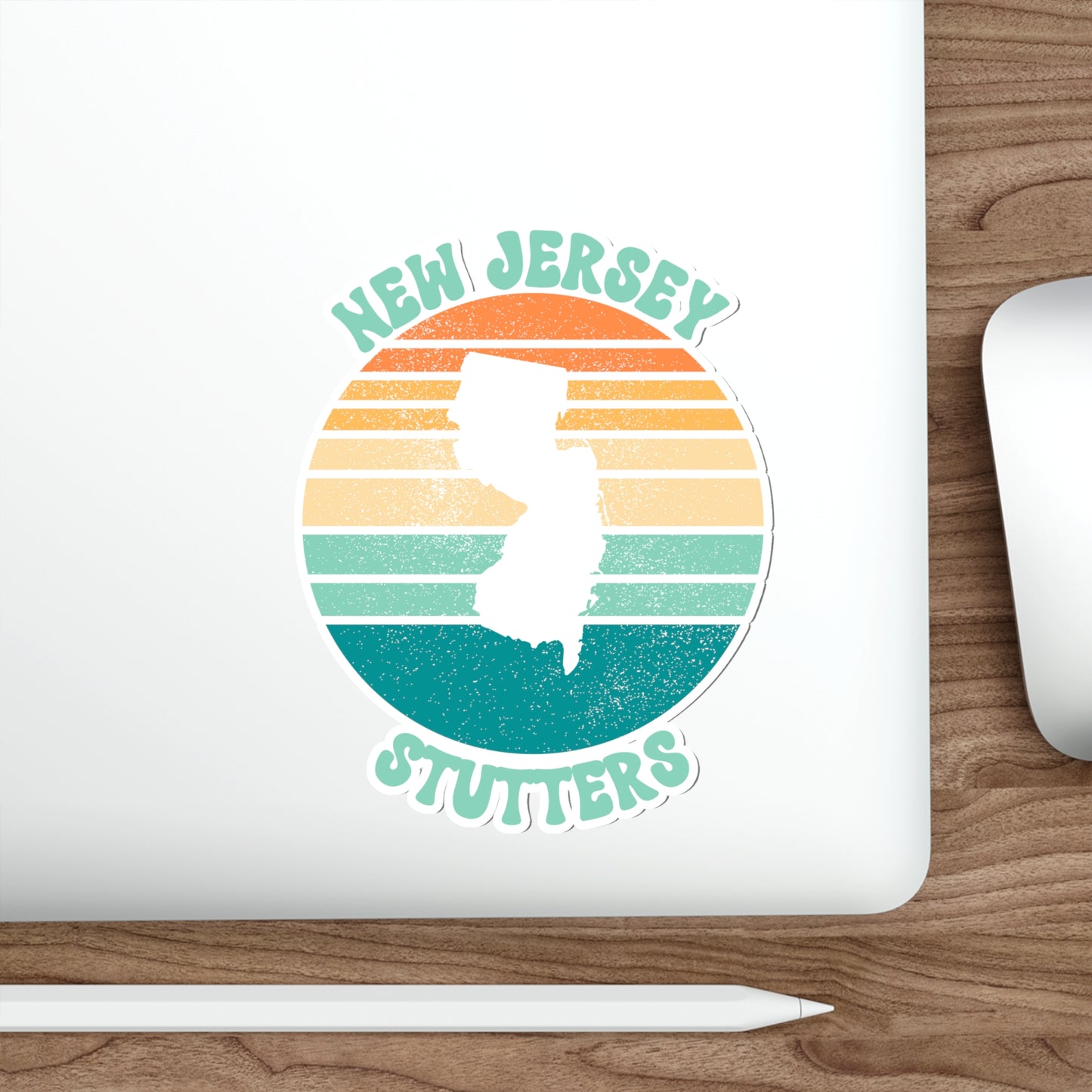 New Jersey Stutters Retro Sun Sticker, 3", 4", 5" or 6"