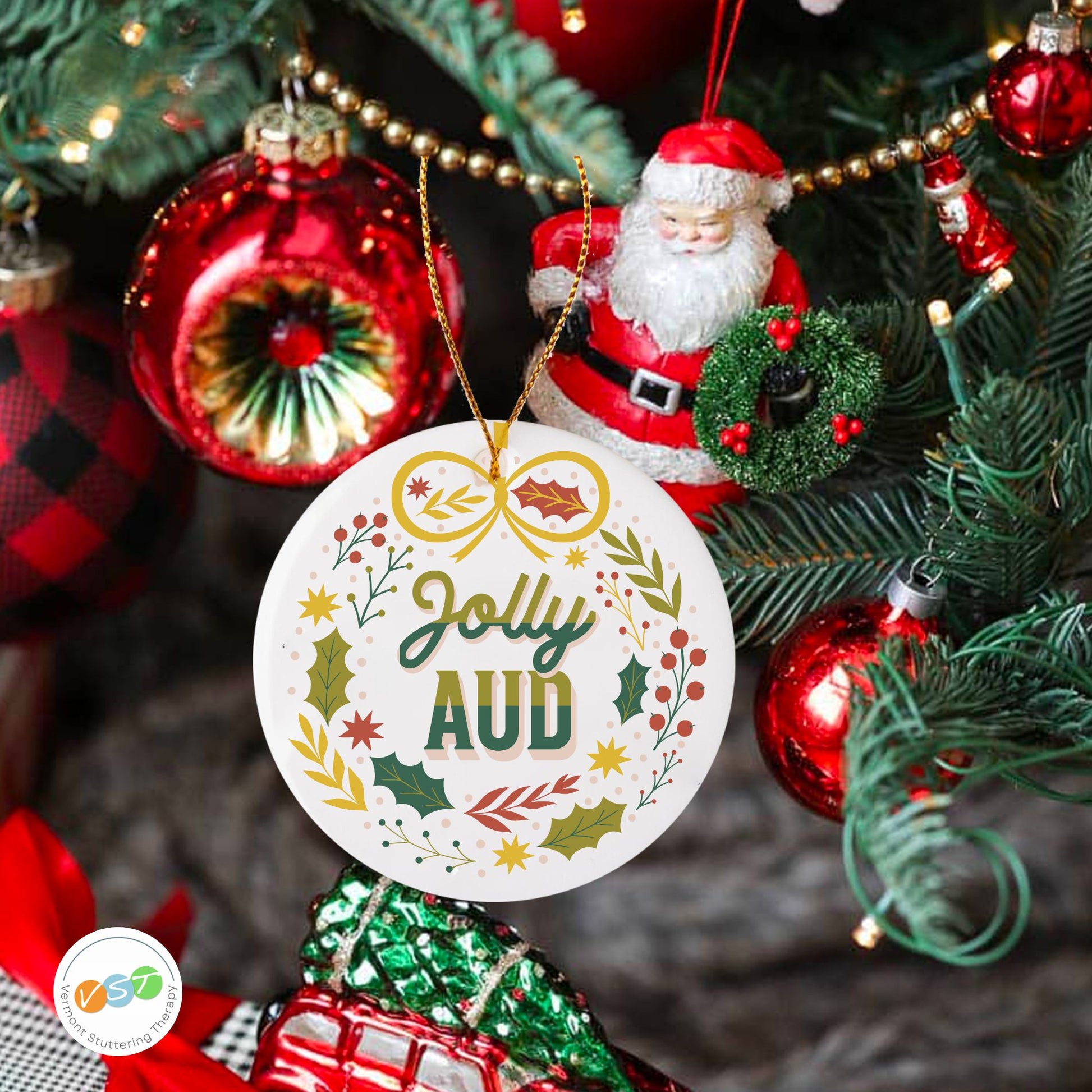 Jolly AuD Christmas Ornament - 4 Material Options