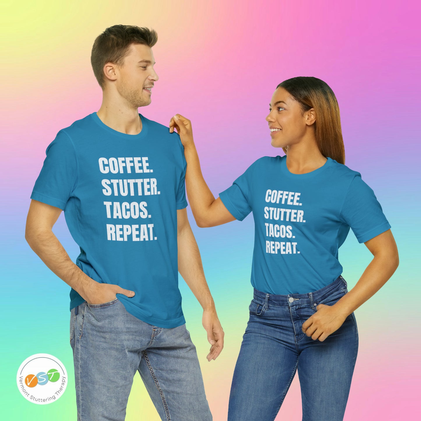 Coffee. Stutter. Tacos. Repeat. T-shirt