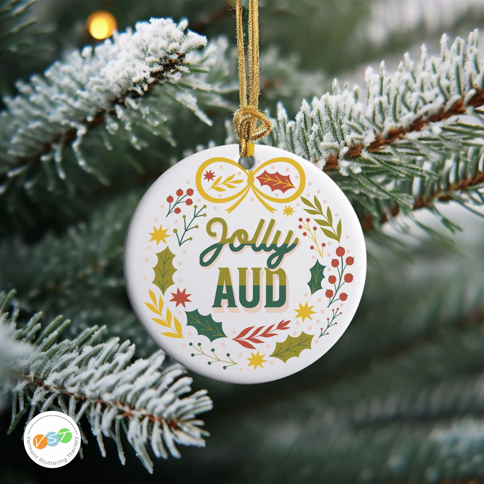 Jolly AuD Christmas Ornament - 4 Material Options