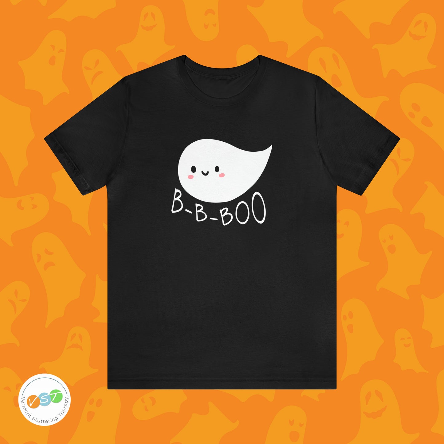 Stuttering Ghost B-B-Boo Halloween T-shirt - Adult