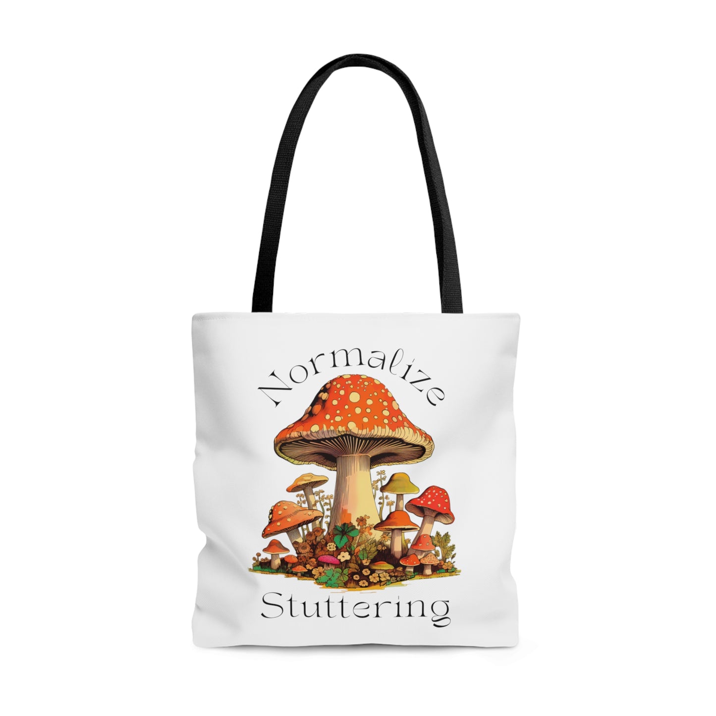 Normalize Stuttering Retro Groovy 70s Mushroom Tote Bag