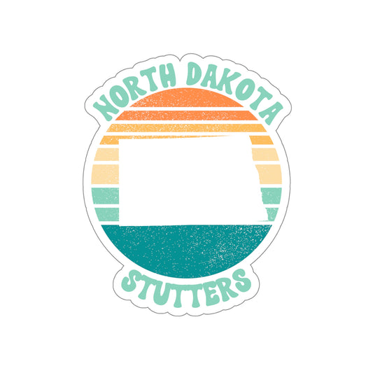 North Dakota Stutters Retro Sun Sticker, 3", 4", 5" or 6"