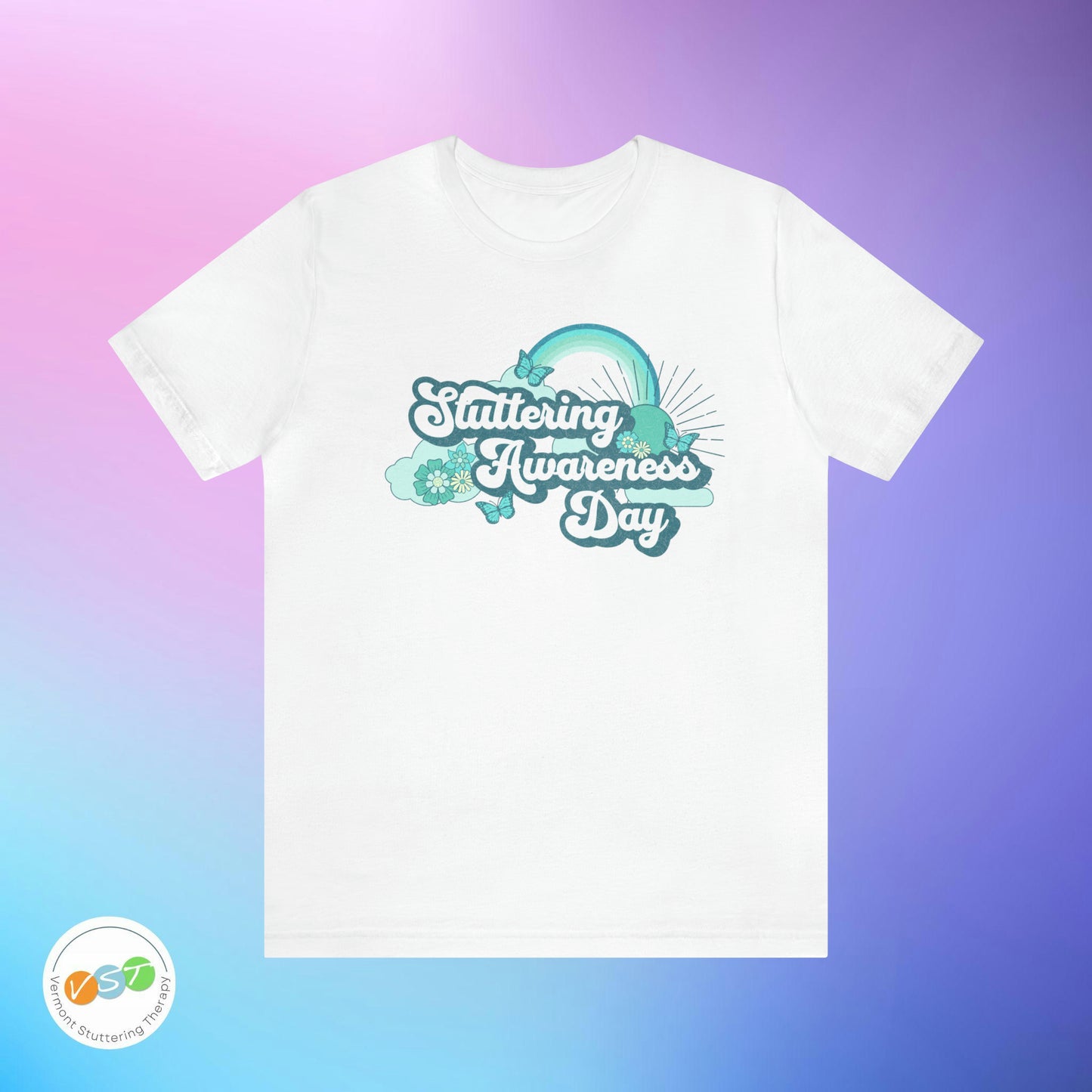 ISAD Stuttering Awareness Day Rainbow Tshirt