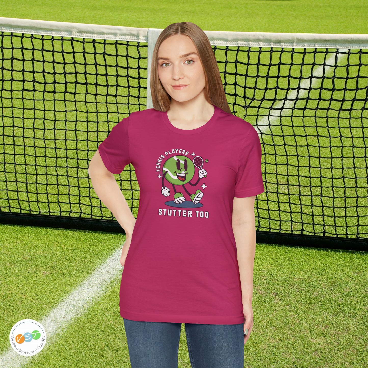 Tennis Players Stutter Too Retro Tennis T-shirt