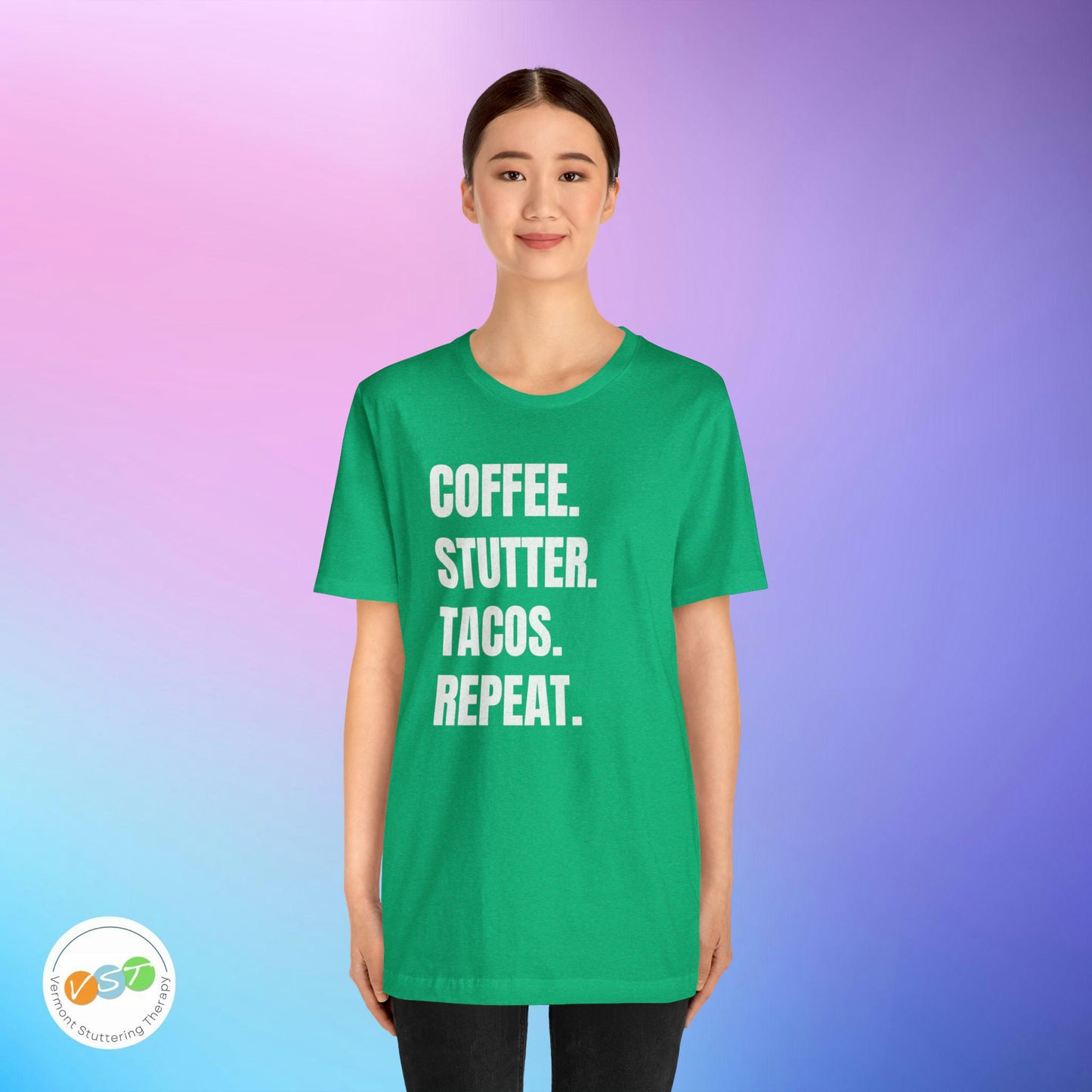 Coffee. Stutter. Tacos. Repeat. T-shirt