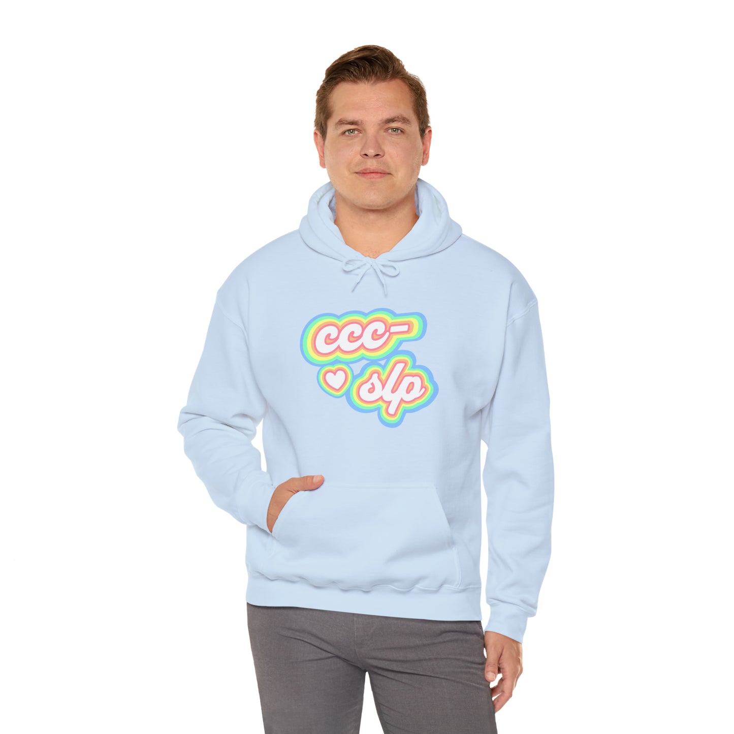 CCC-SLP Pastel Retro Unisex Hooded Sweatshirt for Speech Pathologist