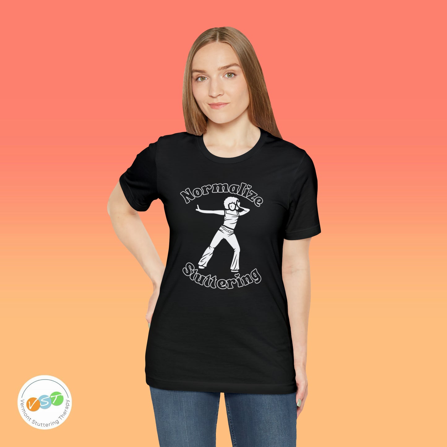 Disco Normalize Stuttering 70s Black and White Tshirt