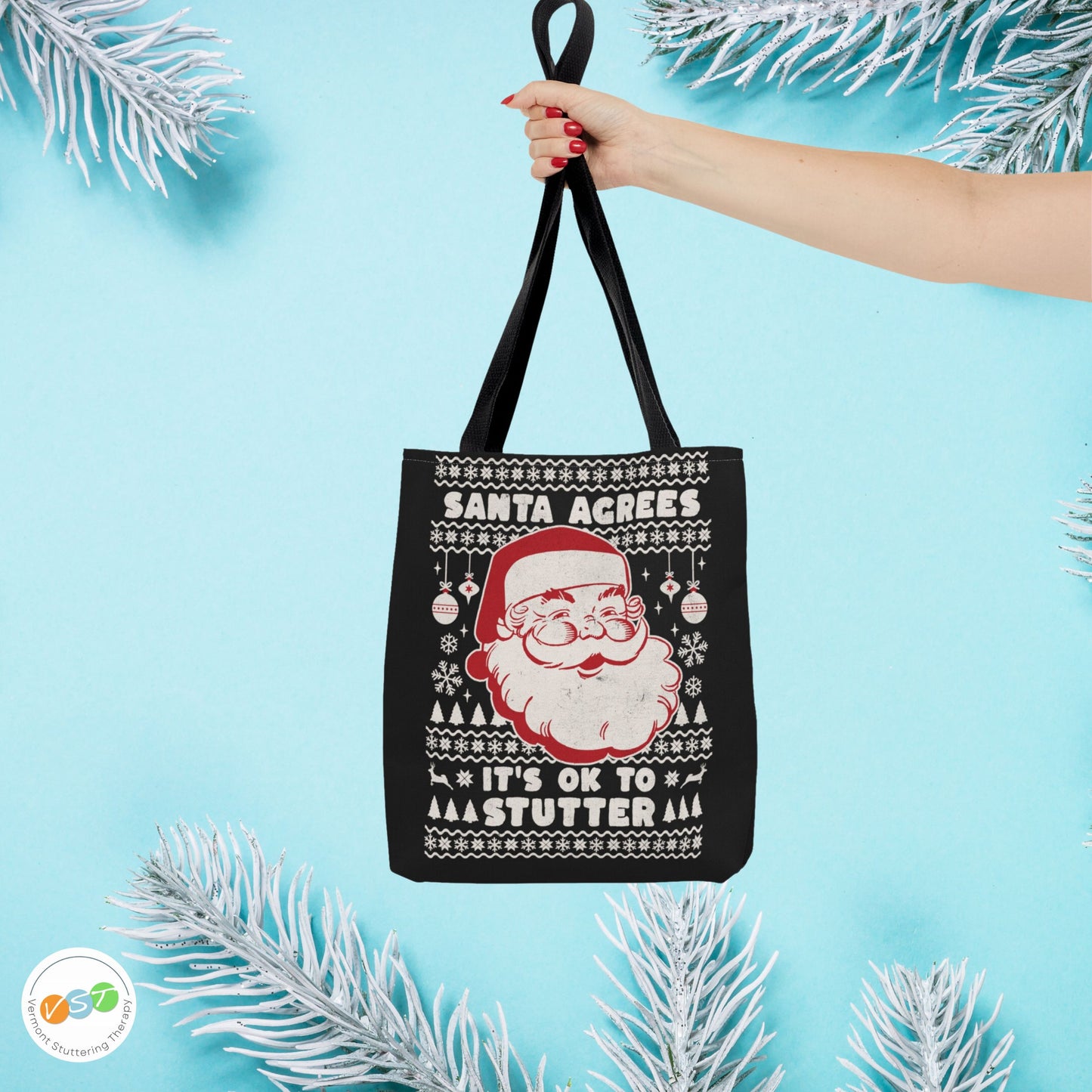 Santa Agrees It's OK to Stutter Christmas Tote