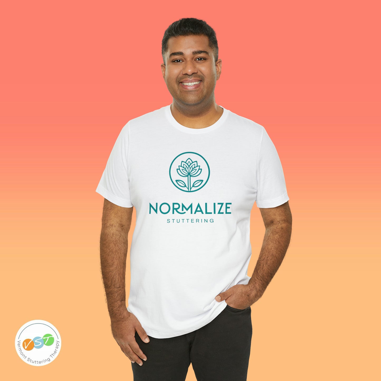 Normalize Stuttering Minimalist Floral Stuttering Shirt