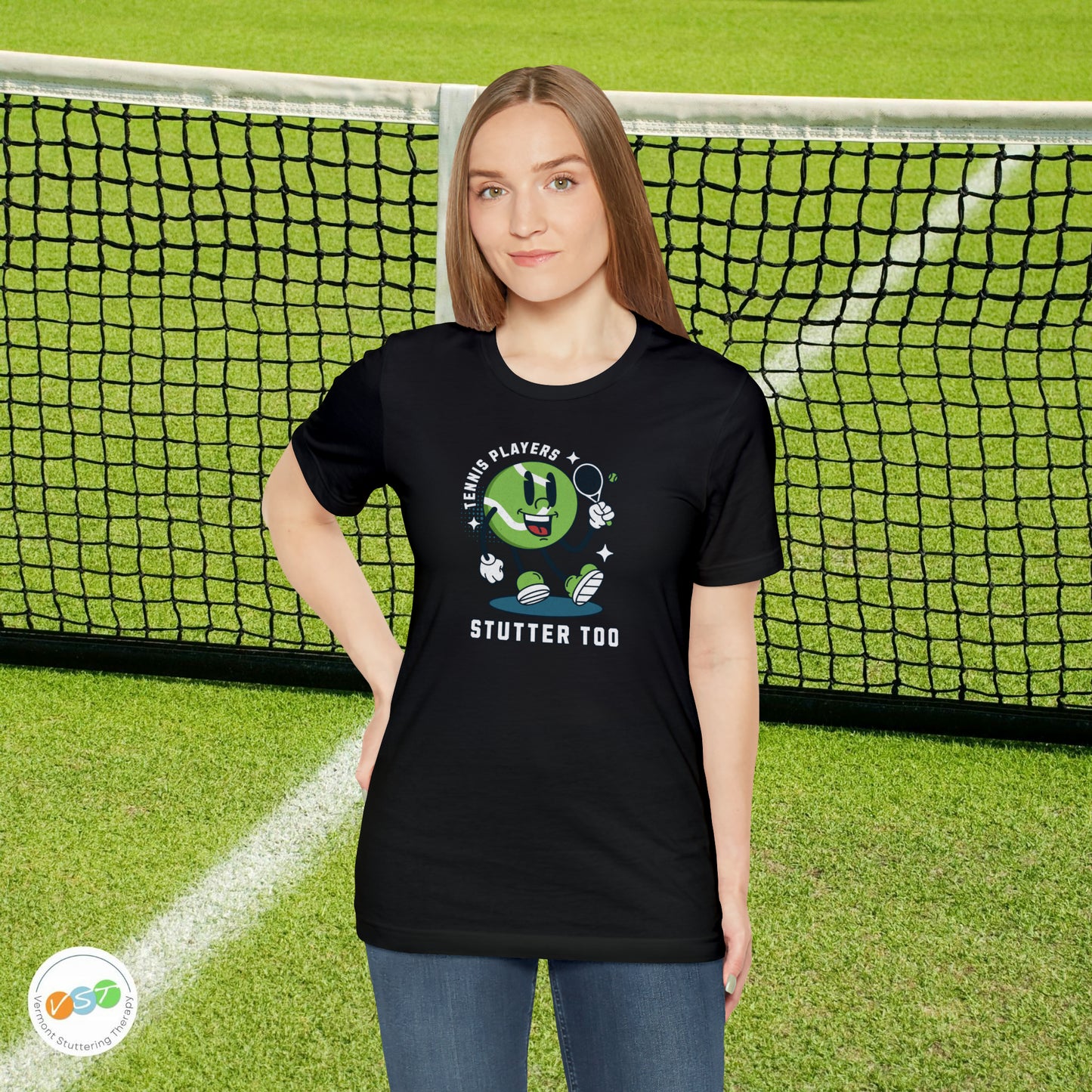 Tennis Players Stutter Too Retro Tennis T-shirt