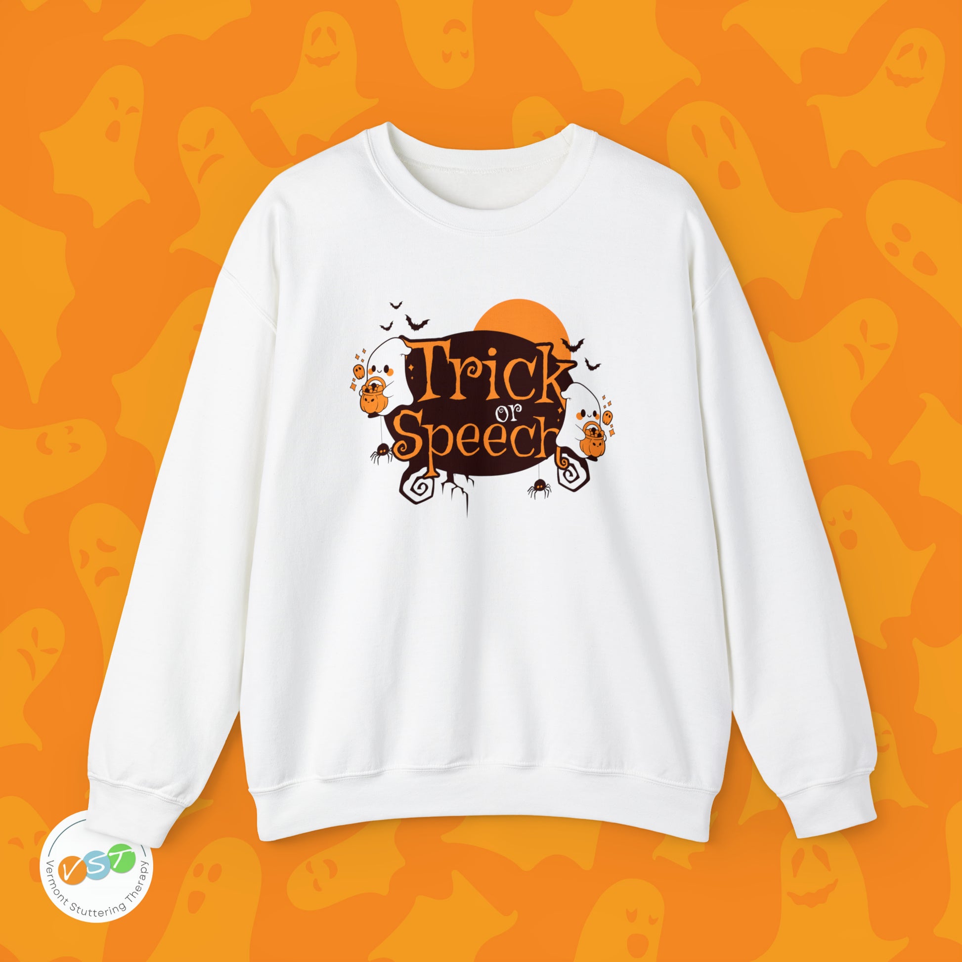 Trick or Speech Halloween Sweatshirt for SLPs & SLPAs