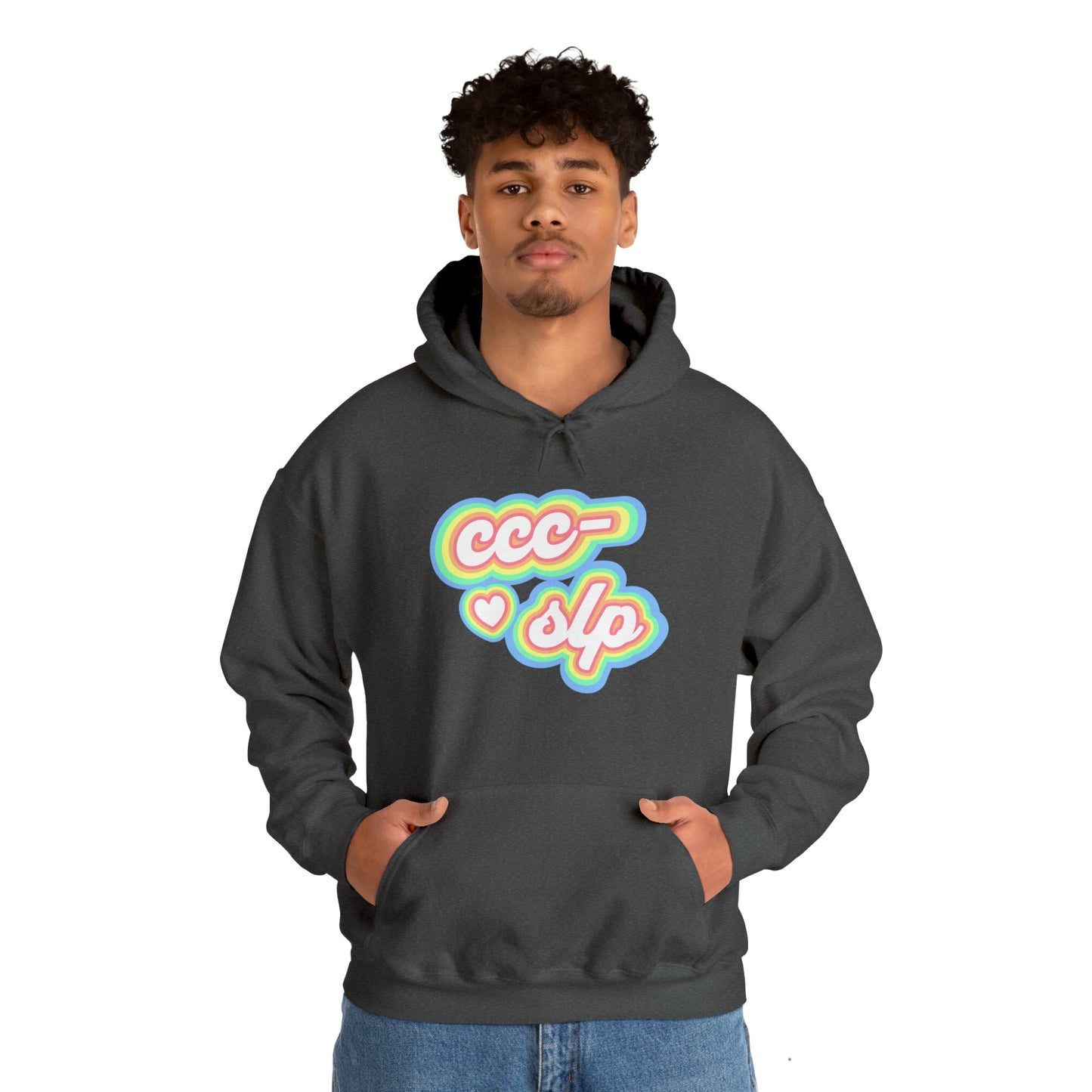 CCC-SLP Pastel Retro Unisex Hooded Sweatshirt for Speech Pathologist