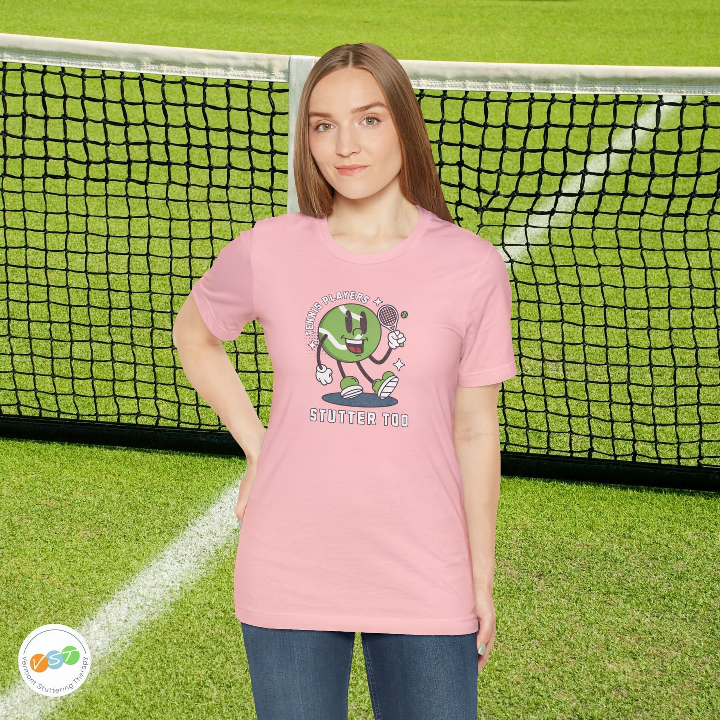 Tennis Players Stutter Too Retro Tennis T-shirt