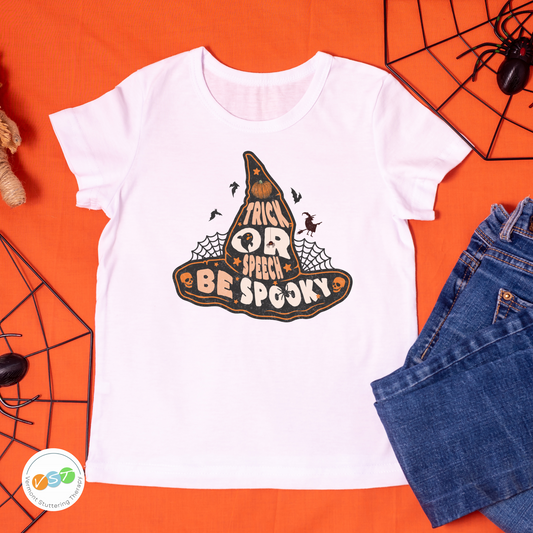 Trick or Speech Witch Hat SLP SLPA Halloween Shirt