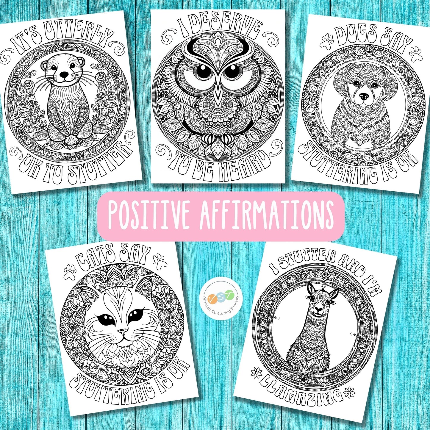 35 Stuttering Positive Affirmations Coloring Pages for Adults who Stutter