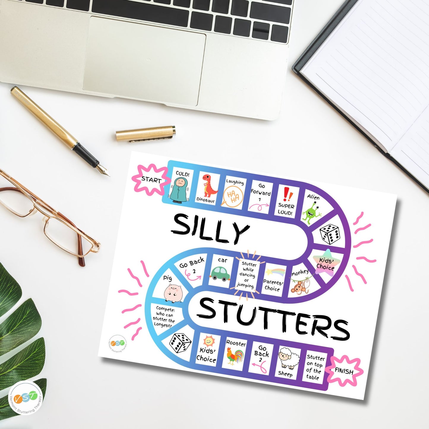 Digital Silly Stuttering Printable Game Board