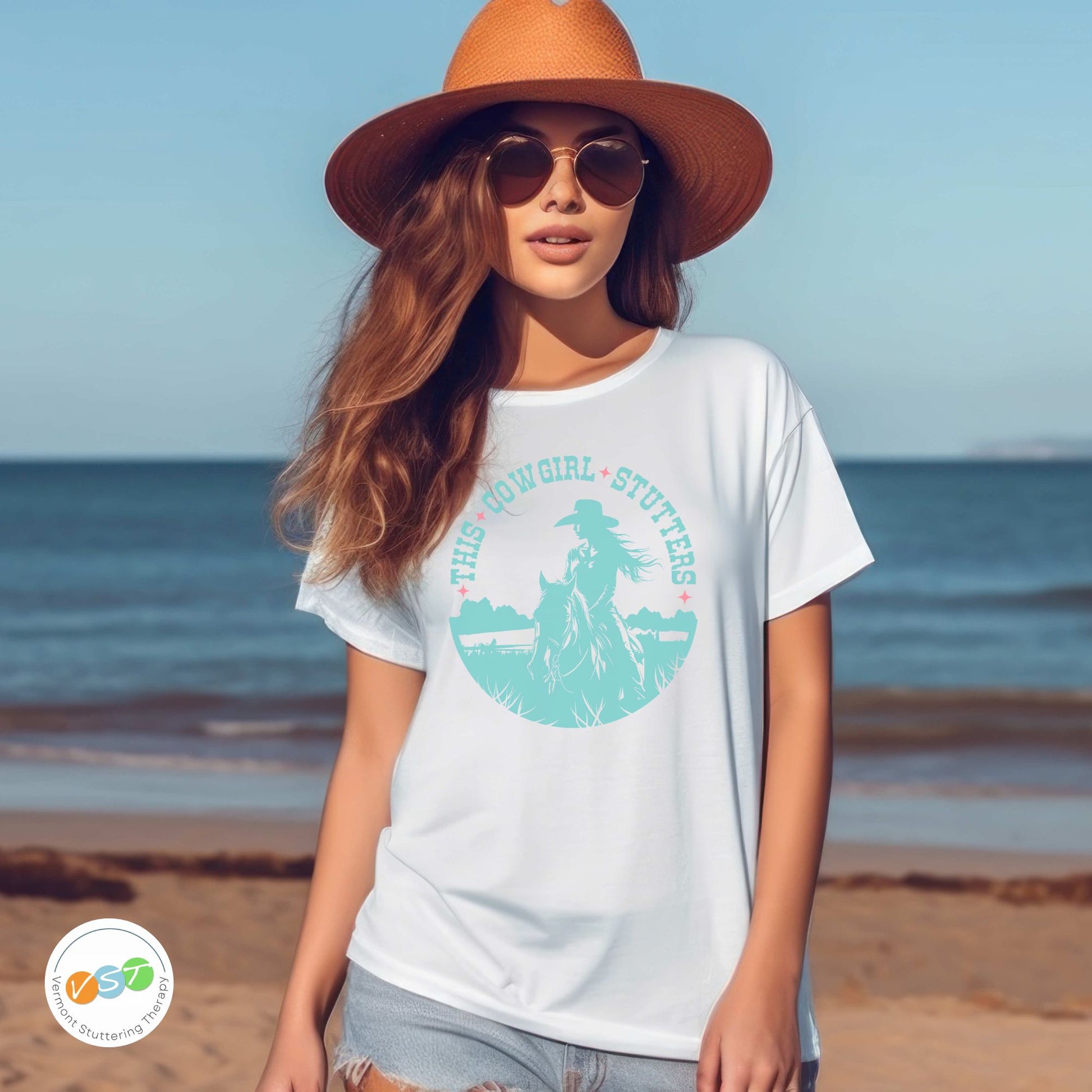 Coastal Cowgirl Stuttering T-shirt for Person Who Stutters