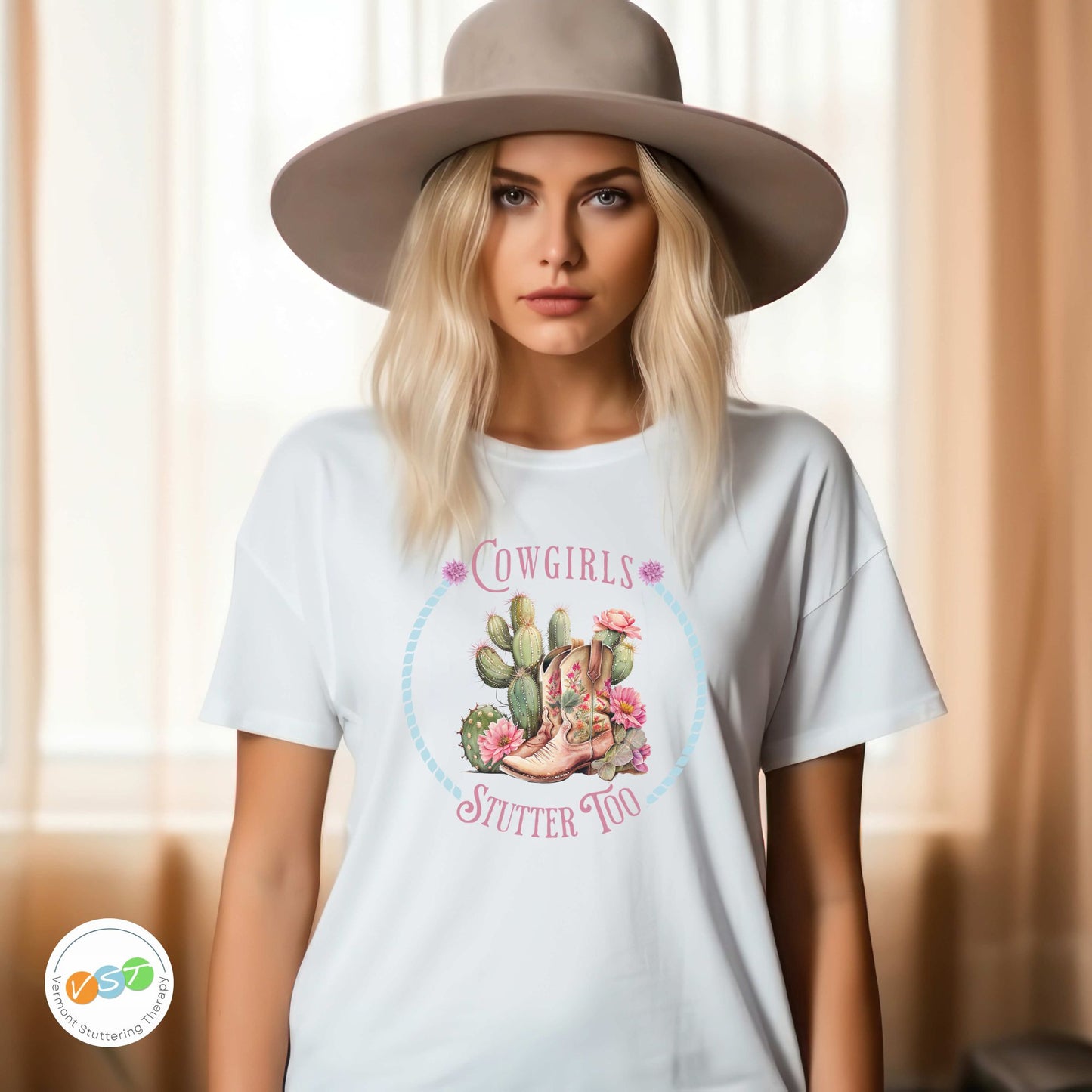 Cowgirl Boots Stuttering T-shirt for Person Who Stutters