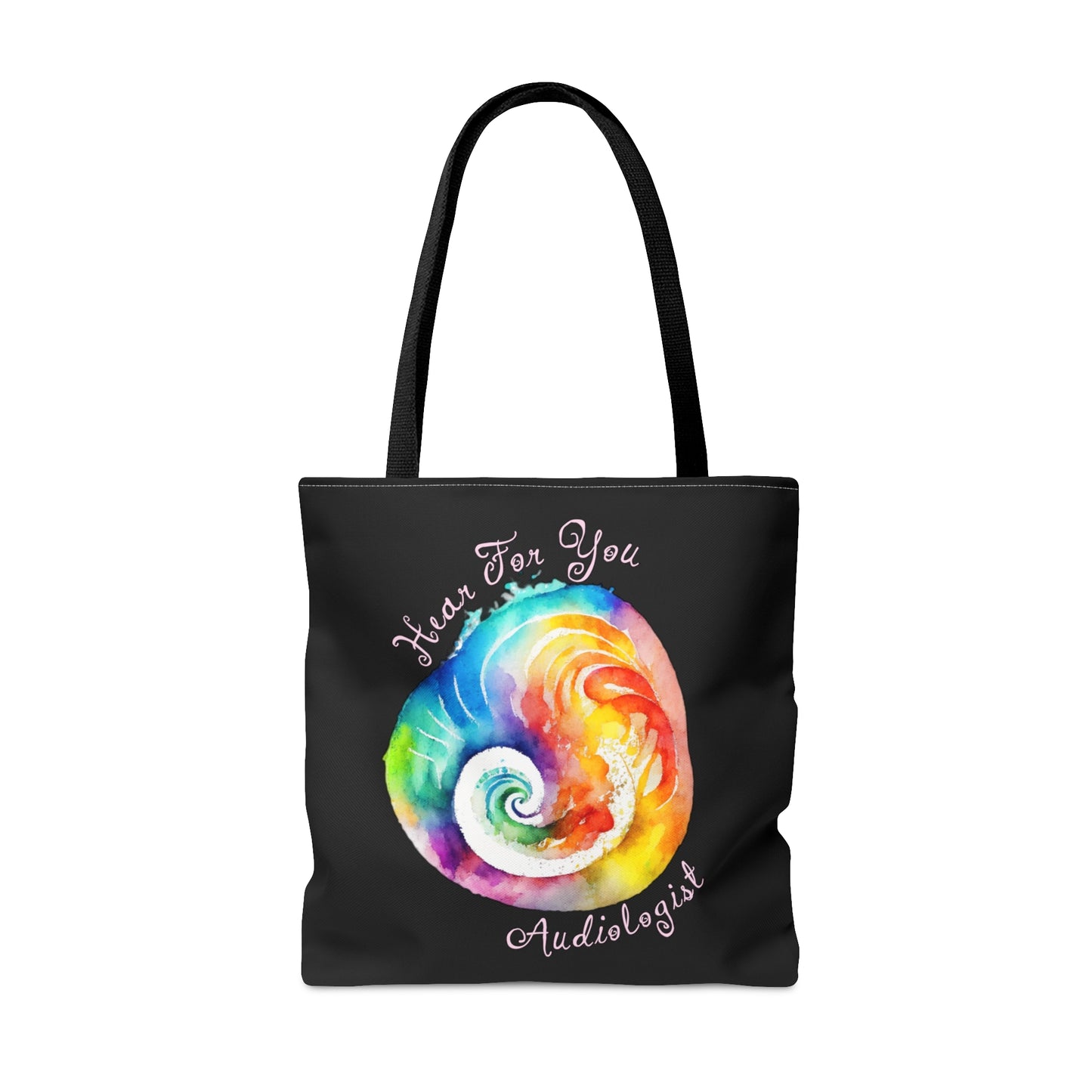 Hear for You Abstract Cochlea Audiology Tote Bag - Black