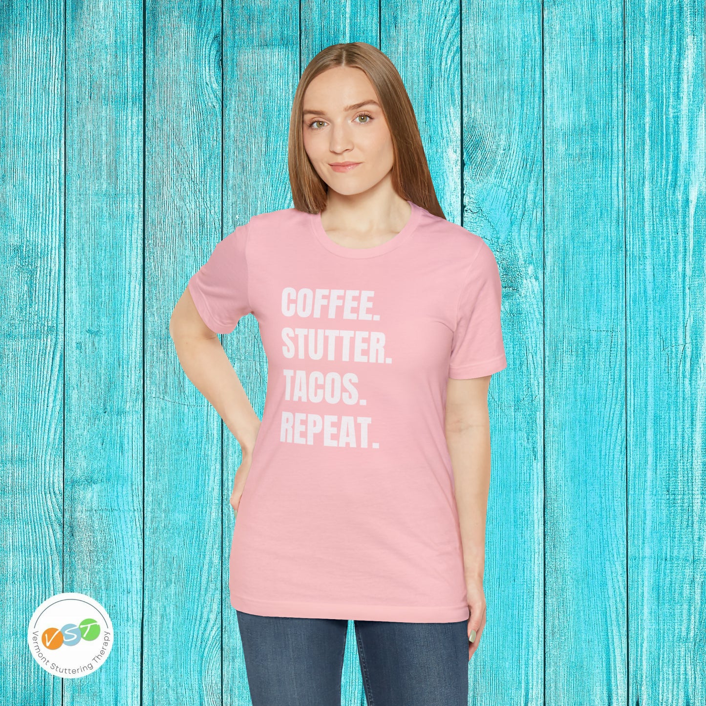 Coffee. Stutter. Tacos. Repeat. T-shirt