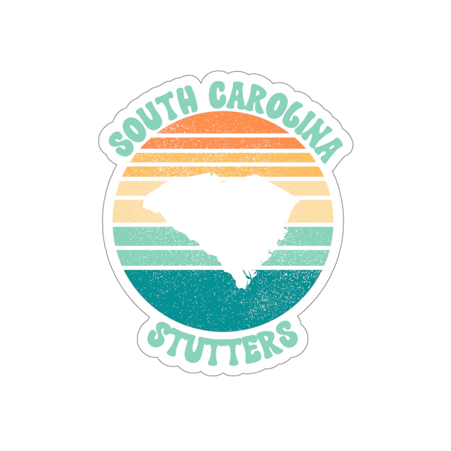 South Carolina Stutters Retro Sun Sticker, 3", 4", 5" or 6"