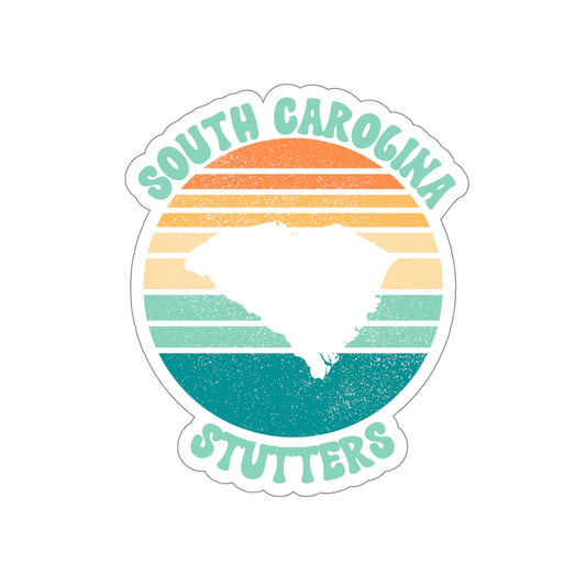 South Carolina Stutters Retro Sun Sticker, 3", 4", 5" or 6"