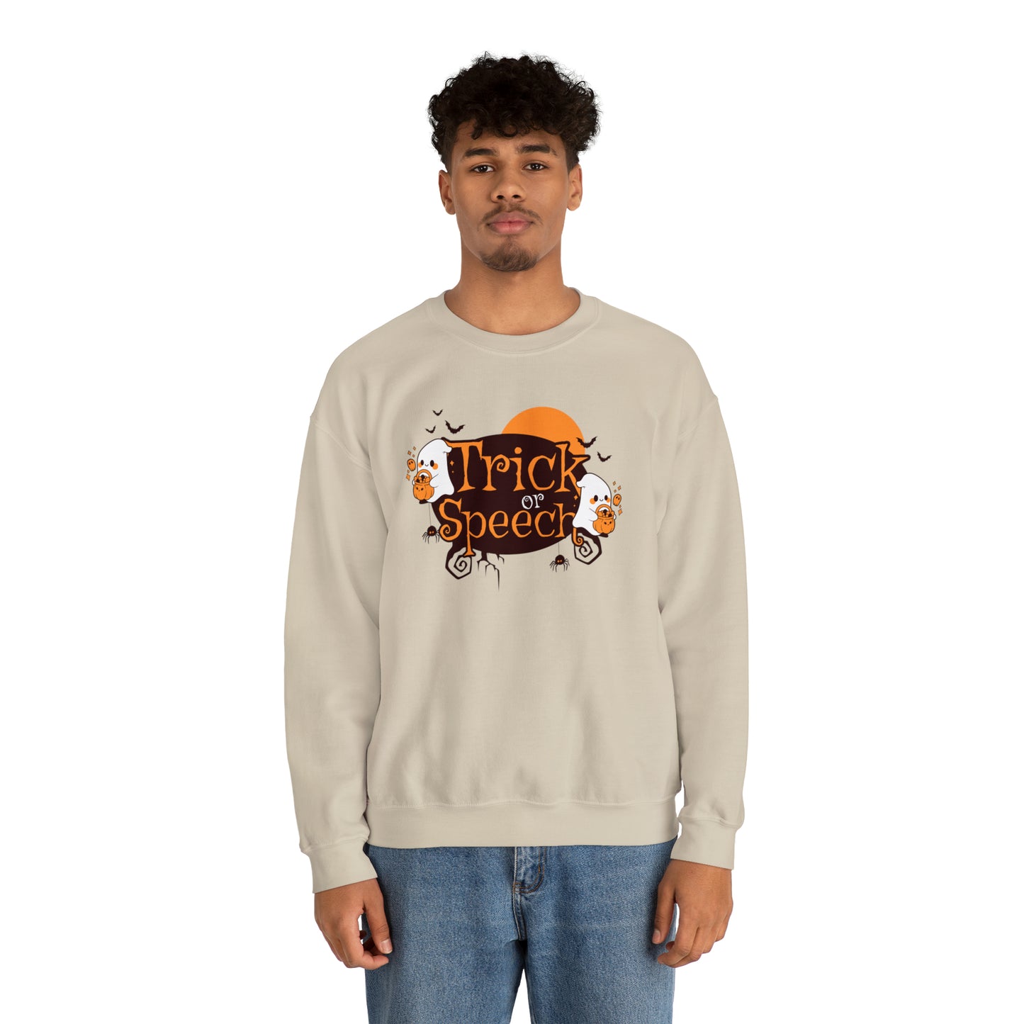 Trick or Speech Halloween Sweatshirt for SLPs & SLPAs