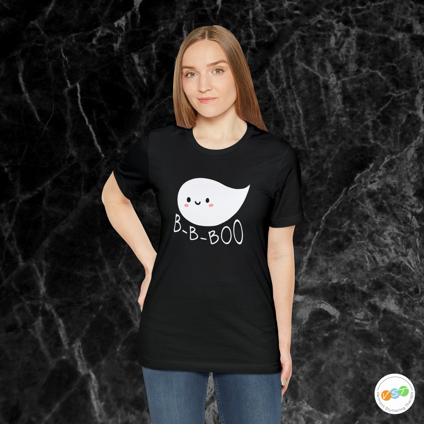 Stuttering Ghost B-B-Boo Halloween T-shirt - Adult