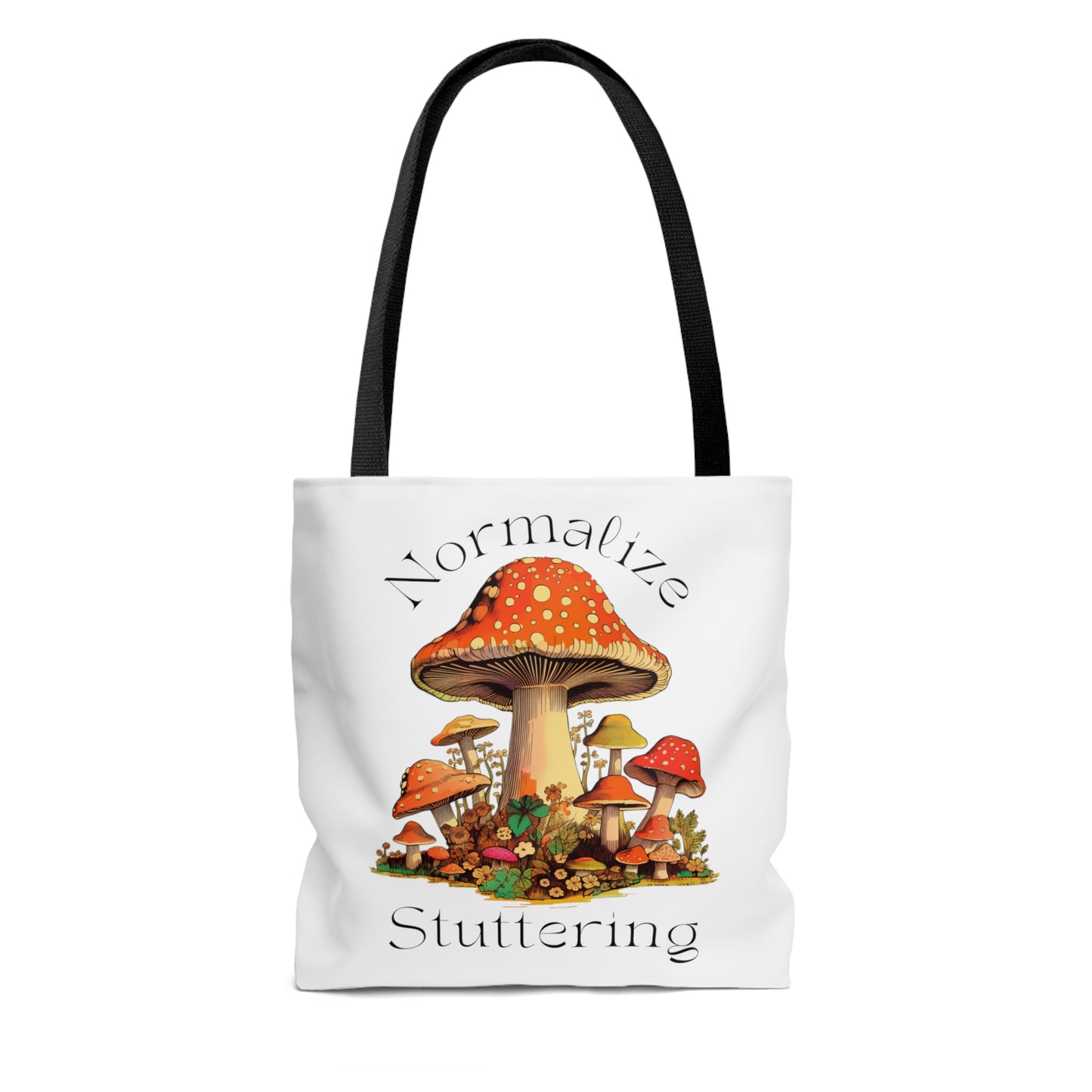 Normalize Stuttering Retro Groovy 70s Mushroom Tote Bag