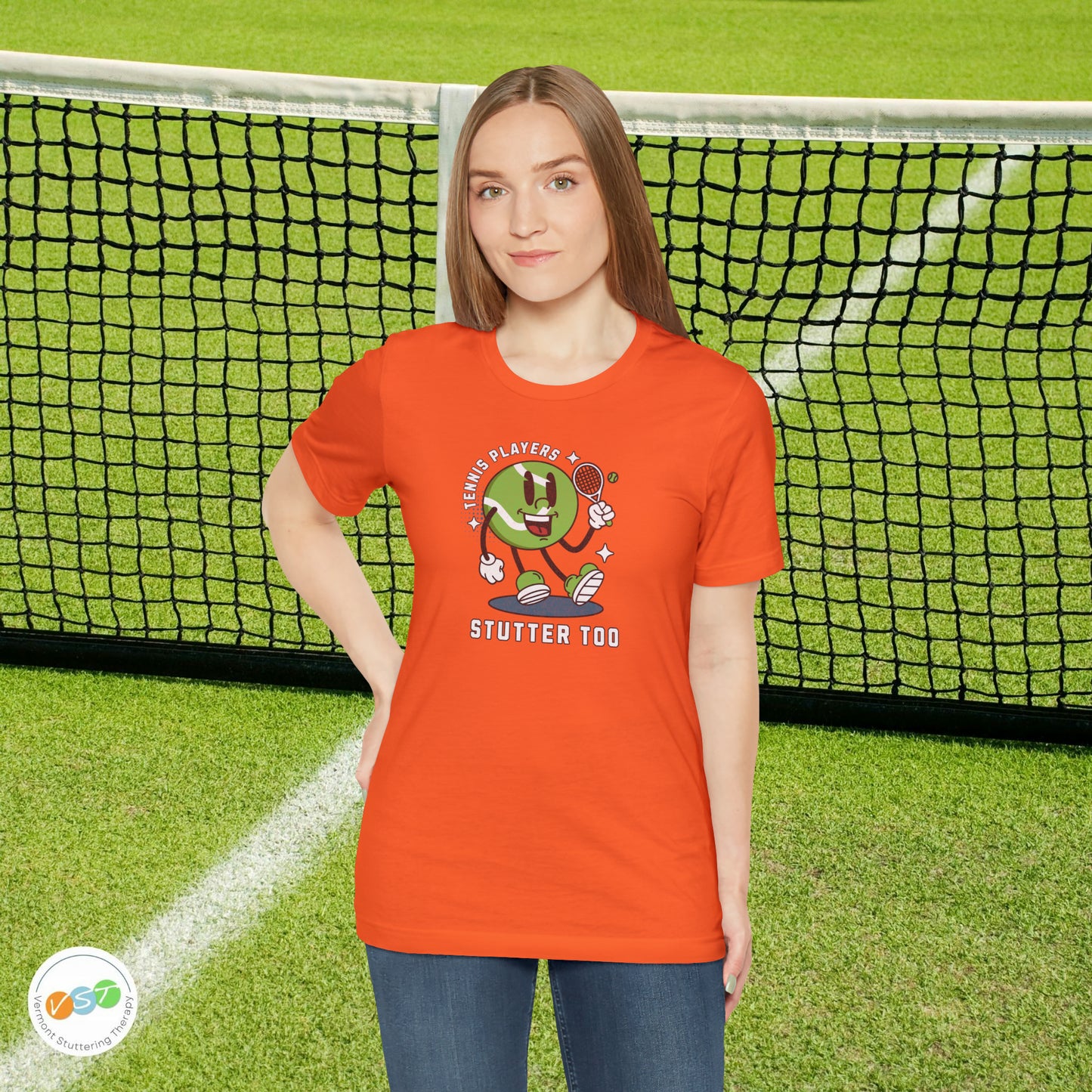 Tennis Players Stutter Too Retro Tennis T-shirt