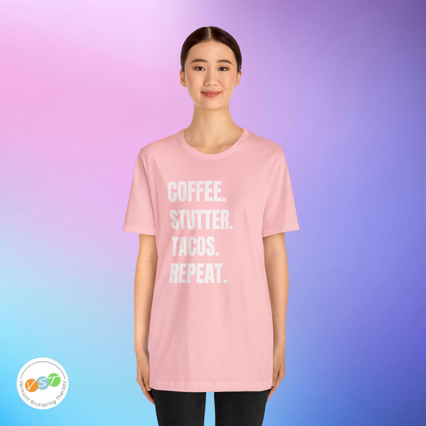 Coffee. Stutter. Tacos. Repeat. T-shirt