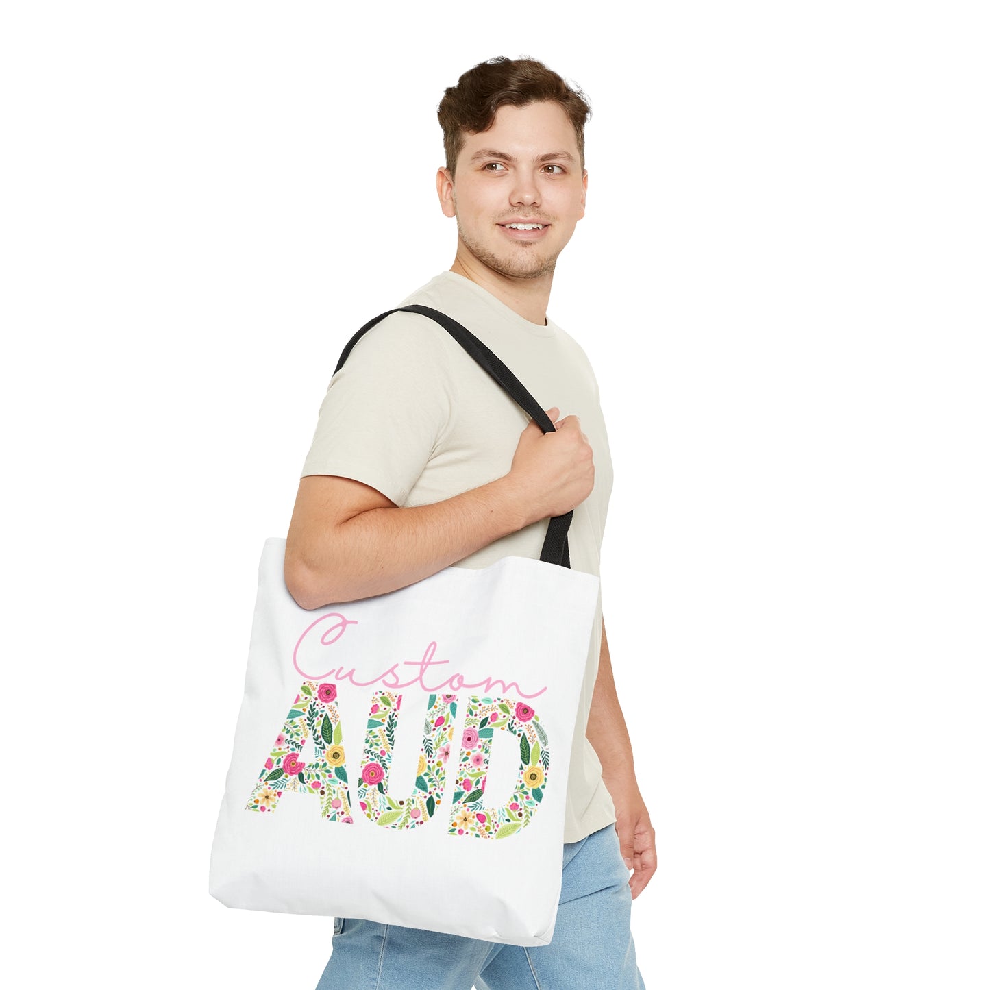 Custom Audiology Tote Bag, Retro Floral AUD Tote, 3 Sizes