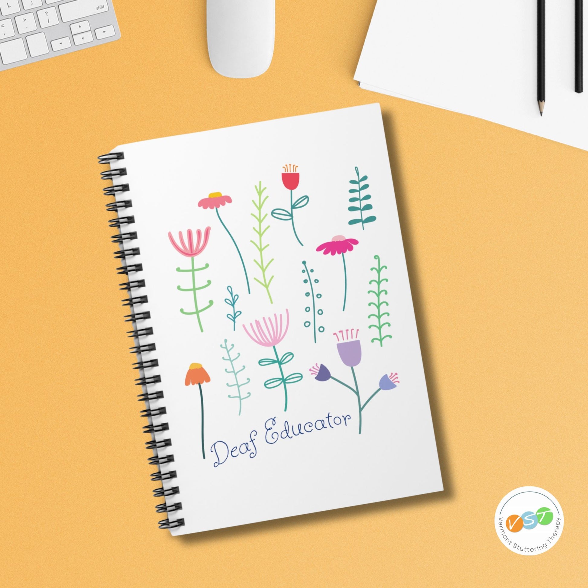 Deaf Educator Floral Notebook - 118 pages